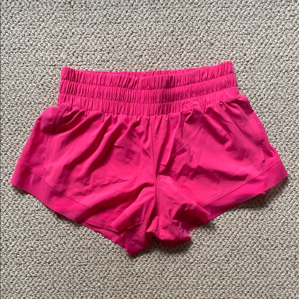 IVL Collective Vibrant Pink Athletic Shorts with Elastic Waistband
